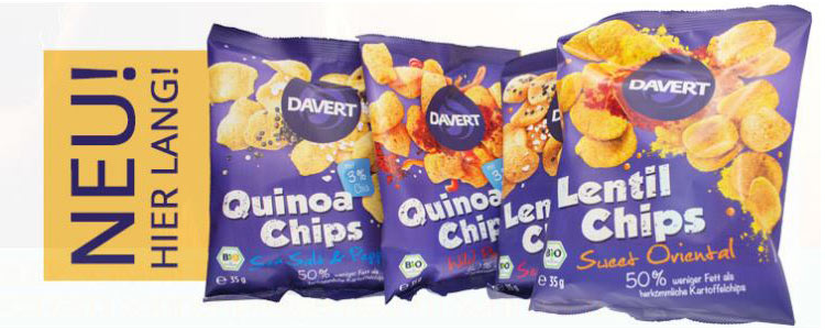 davert Lentil und Quinoa Chips