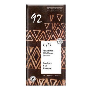 Vivani Feine Bitter 92 % Cacao Kokosblütenzucker - Bio - 80g
