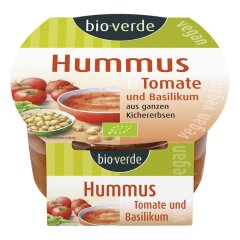bio-verde Hummus Tomate-Basilikum frisch & - Bio - 150g
