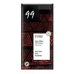 Vivani Feine Bitter Schokolade 99% Cacao Panama - Bio - 80g