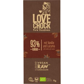 Lovechock 93% KakaoTafel - Bio - 70g