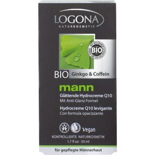 Logona mann glättende Hydrocreme Q10 Ginkgo & Coffein - 50ml