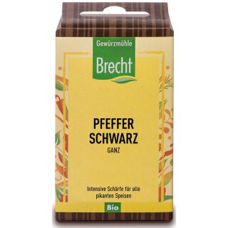 Gewürzmühle Brecht Pfeffer schwarz ganz - Bio - 40g