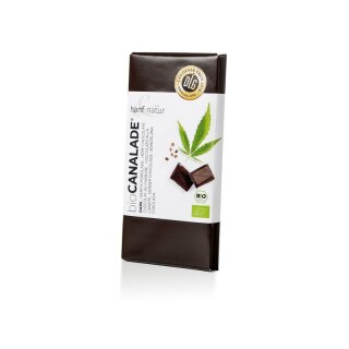 hanf & natur Zartbitter Schokolade Canalade dark mit geschälten und gerösteten Hanfsamen - Bio - 100g