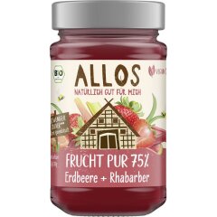 Allos Frucht Pur 75% Erdbeere + Rhabarber - Bio - 250g