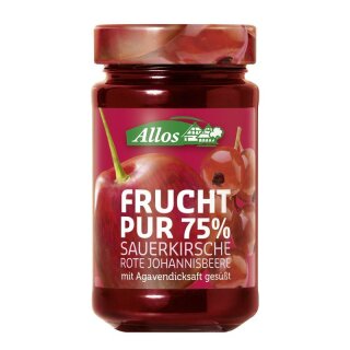 Allos Frucht Pur 75% Sauerkirsche-Johannisbeere - Bio - 250g