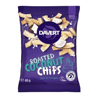 Davert Roasted Coconut Chips Salt & Vinegar - Bio - 40g