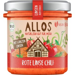 Allos Linsen-Aufstrich Rote Linse Chili - Bio - 140g
