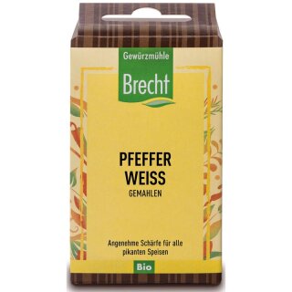 Gewürzmühle Brecht Pfeffer weiß gemahlen - Bio - 35g