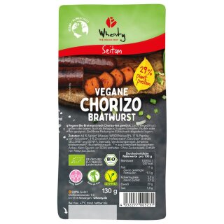 Wheaty Vegane Chorizo Bratwurst - Bio - 130g