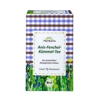 Herbaria Anis-Fenchel-Kümmel-Tee 15 Filterbeutel - Bio - 30g