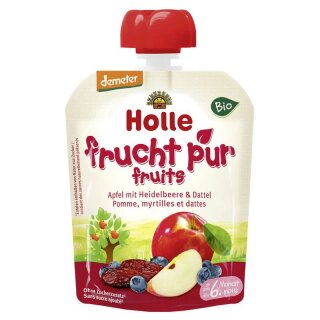 Holle Pouchy Apfel mit Heidelbeere & Dattel - Bio - 90g