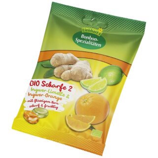 Liebhart’s Bonbon Die scharfen Zwei Ingwer-Limette Ingwer-Orange - Bio - 100g