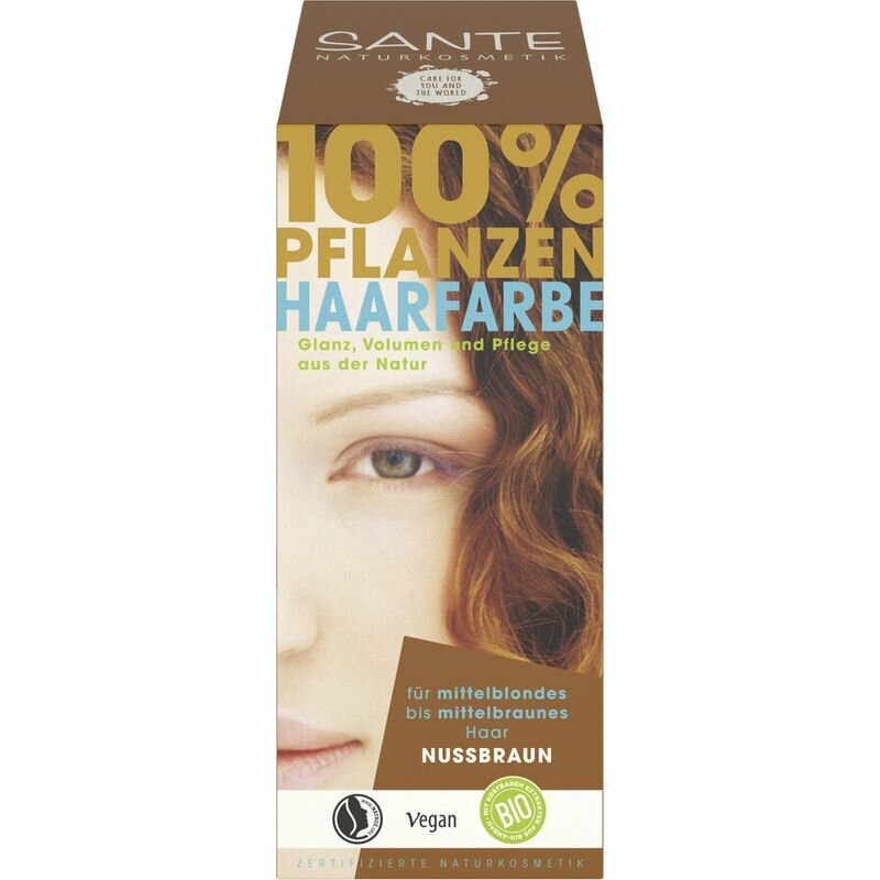 100g nussbraun Pflanzen-Haarfarbe - Sante