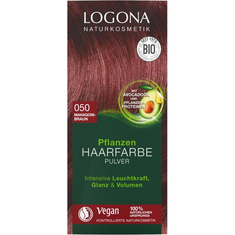 050 100g Pulver mahagonibraun Pflanzen Logona - Haarfarbe