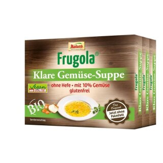 Natura  Frugola Klare Gemüse-Suppe ohne Hefe 3x6 Würfel - Bio - 198g