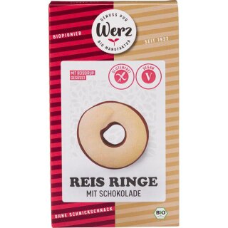 Werz Reis Ringe mit Schokolade Vollkornkekse glutenfrei - Bio - 110g
