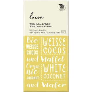 Lacoa Weiße Kokos und Waffel - Bio - 80g