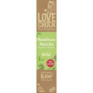 Lovechock Creamy Riegel 40 g Haselnuss/Matcha - Bio - 40g