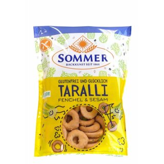 Sommer Glutenfrei und Glücklich Taralli Fenchel & Sesam - Bio - 100g