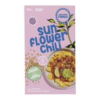SunflowerFamily SonnenblumenHACK Chili sin Carne: Sonnenblumenhack mit Gewürzmischung - Bio - 131g