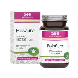 GSE Folsäure Compact Bio 120 Tabl. à 280 mg - Bio - 34g