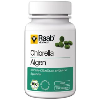 Raab Vitalfood Chlorella Microalgen 200 Tabletten - Bio - 80g