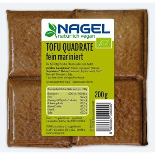 Nagel Tofu Tofu Quadrate fein mariniert - Bio - 200g