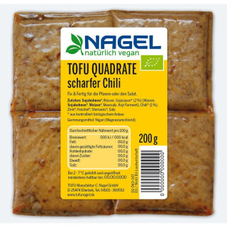 Nagel Tofu Tofu Quadrate scharfer Chili - Bio - 200g