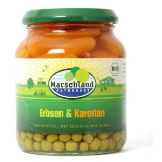 Marschland Erbsen & Karotten 370 ml Gl. - Bio - 0,22kg