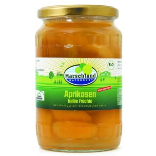 Marschland Aprikosen halbe Früchte 720 ml Gl. - Bio - 0,36kg