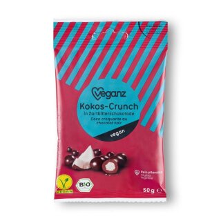 Veganz Kokos-Crunch in Zartbitterschokolade - Bio - 50g