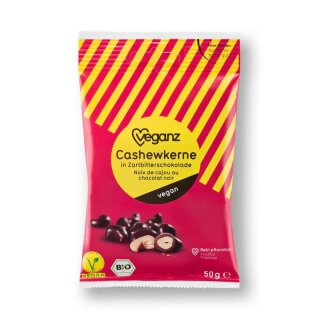 Veganz Cashewkerne in Zartbitterschokolade - Bio - 50g
