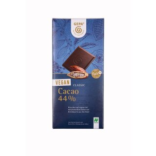 GEPA Vegan Classic Cacao 44% Kakao Anteil - Bio - 100g