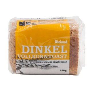 Das Backhaus Bioland Dinkel Vollkorn Toast - Bio - 250g