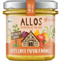 Allos Linsen-Aufstrich Rote Linse Paprika Mango - Bio - 140g