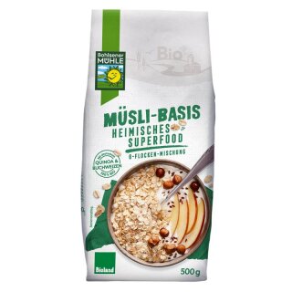 Bohlsener Mühle Müsli-Basis Heimisches Superfood 6-Flocken-Mischung - Bio - 500g
