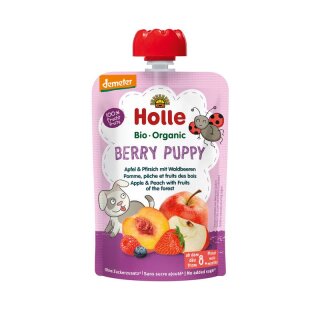Holle Berry Puppy Apfel & Pfirsich mit Waldbeeren - Bio - 100g