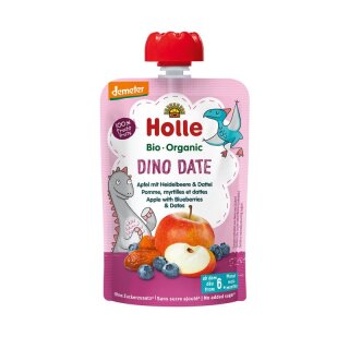 Holle Dino Date Apfel mit Heidelbeere & Dattel - Bio - 100g