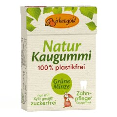Birkengold Natur Kaugummi Grüne Minze 20 Stück...