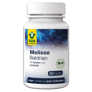 Raab Vitalfood Melisse Baldrian 60 Kapseln à 480 mg - Bio - 28,8g