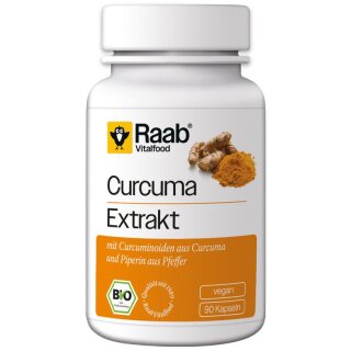 Raab Vitalfood Curcuma Extrakt 90 Kapseln à 500 mg - Bio - 45g