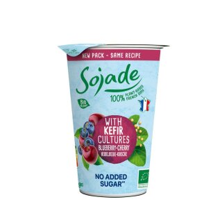 Sojade Soja-Kefir Heidelbeere-Kirsche ohne Zuckerzusatz - Bio - 250g
