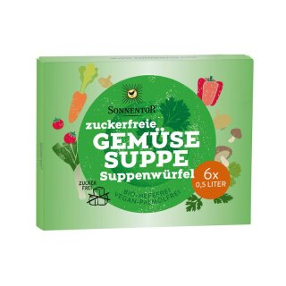 Sonnentor Zuckerfreie Gemüsesuppe Suppenwürfel - Bio - 66g