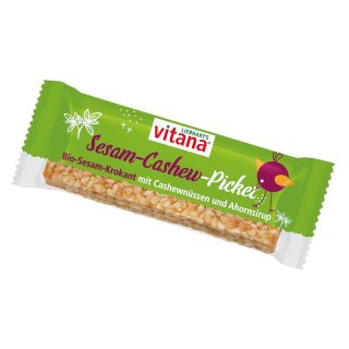 Vitana Sesam-Picker Sesam-Krokant mit Cashewnüssen und Ahornsirup - Bio - 35g