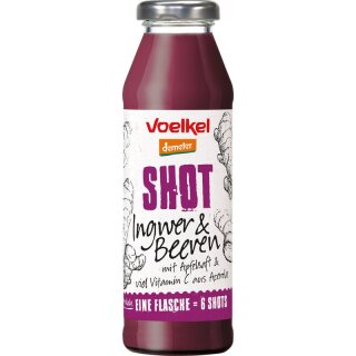 Voelkel Shot Ingwer & Beeren mit Vitamin C aus Acerola - Bio - 0,28l