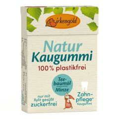 Birkengold Natur Kaugummi Teebaumöl Minze 20...