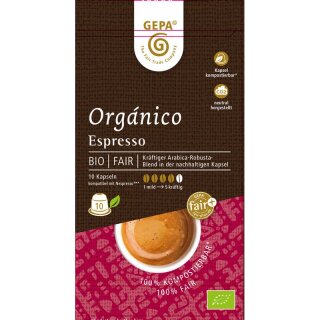 GEPA Orgánico Espresso Kapsel - Bio - 52g