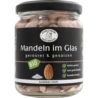 Eisblümerl Mandeln im Glas geröstet und gesalzen - Bio - 135g
