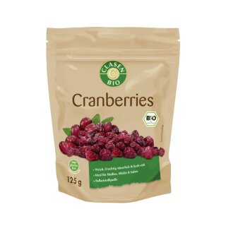 Clasen Bio Cranberries getrocknet und gezuckert - Bio - 125g